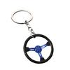 3-Spoke Race Car Steering Wheel Keychain - Zinc Alloy Metal Keyring for Men, Creative Racing Gift Accessories