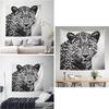 Wild Chic Living Room Tapestry Black White Leopard Print for Bold Statement Feature Wall Decor