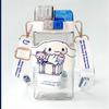 Sanrio Figure Water Bottle Cinnamoroll Kuromi My Melody Pom Pom Purin Square Bottle Tritan Transparent Straw Water Bottle 520ml Danae