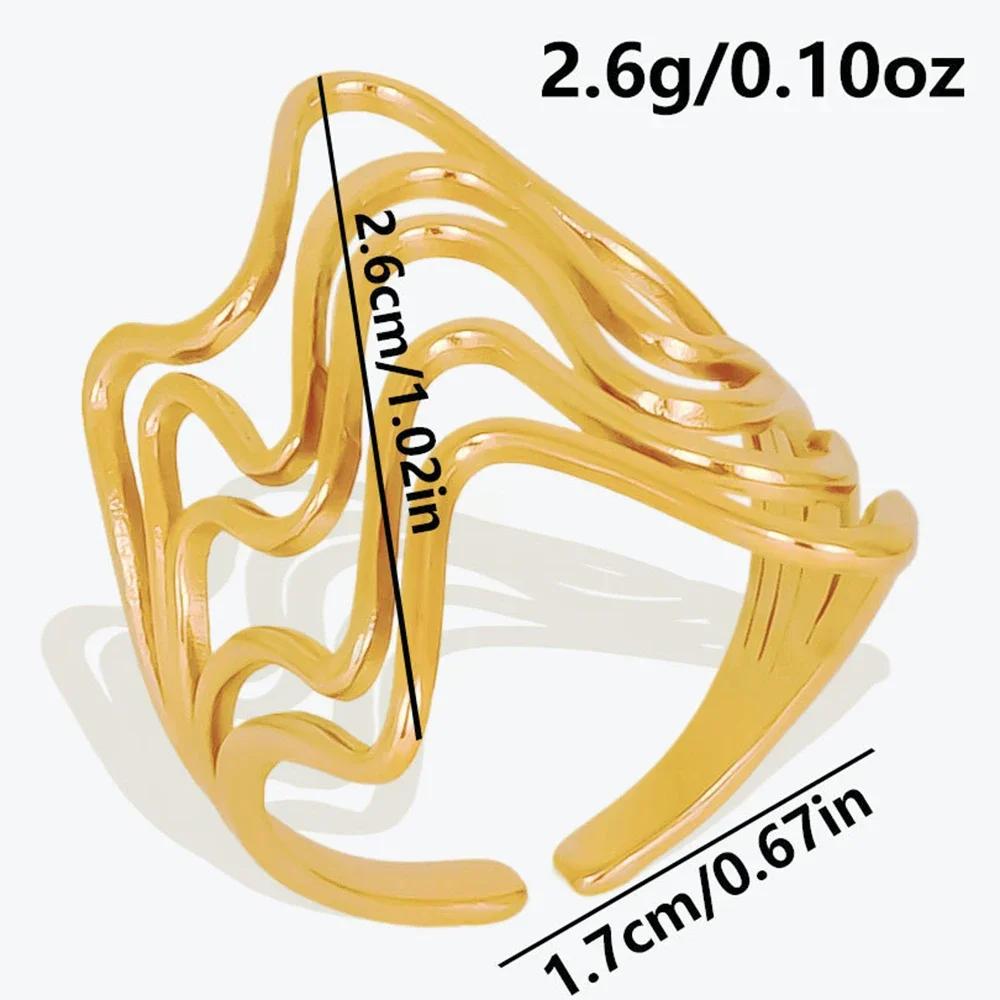 Europäische und amerikanische Damenringe aus Edelstahl, goldfarben und Zinklegierung, modischer, schlichter Stil, Zirkonia-Geschenk für Damen, Großhandel