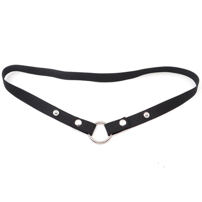 Adjustable Anti-Off Male Chastity Cage Device With Auxiliary Belt And Two-Way Widen Elastic Band Rope Sexy Underwear For Men