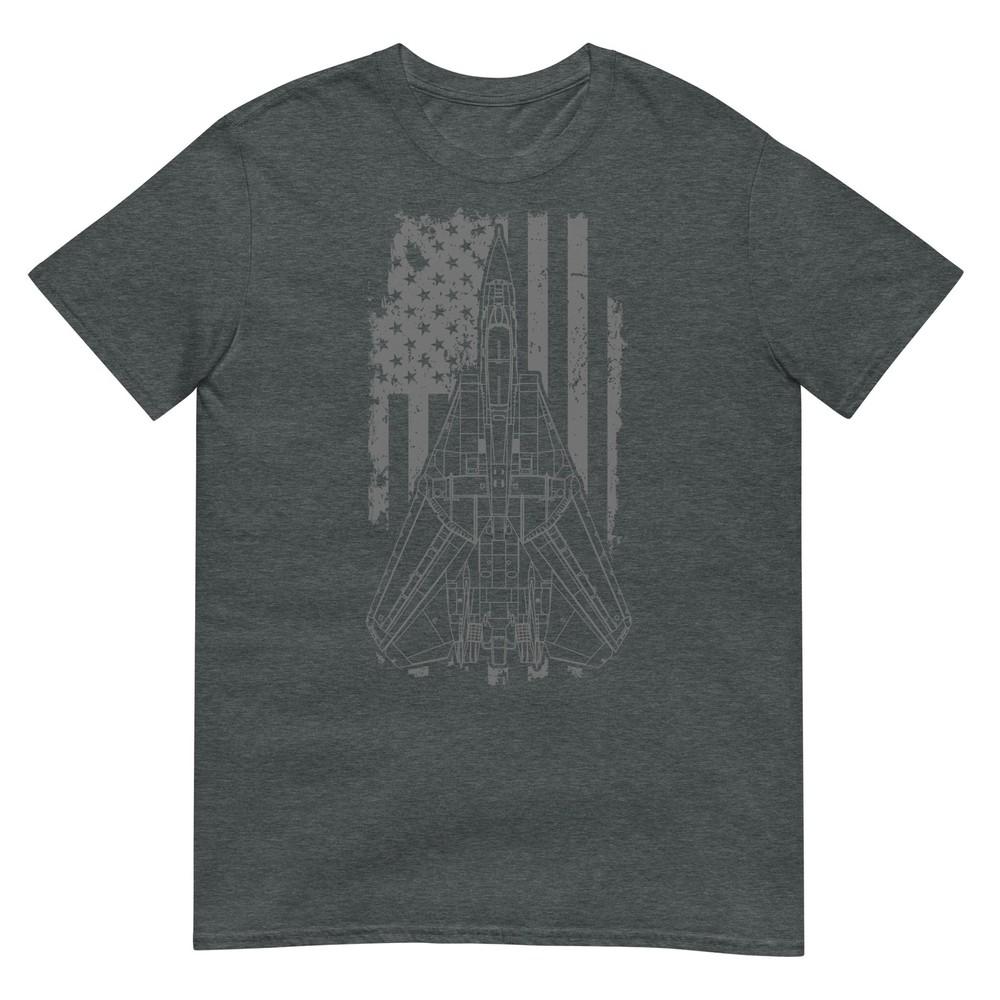 F14 Tomcat Jet Fighter Vintage American Flag 14th July Tshirt