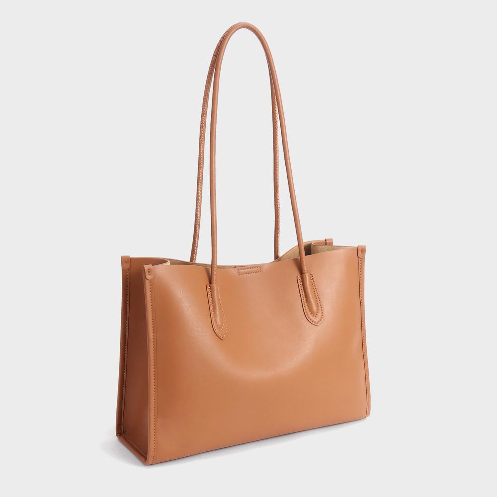 Women's bags, underarm bags, genuine leather tote bags, women's fashion commuter bags, large-capacity shoulder bags, textured large-capacity bags.