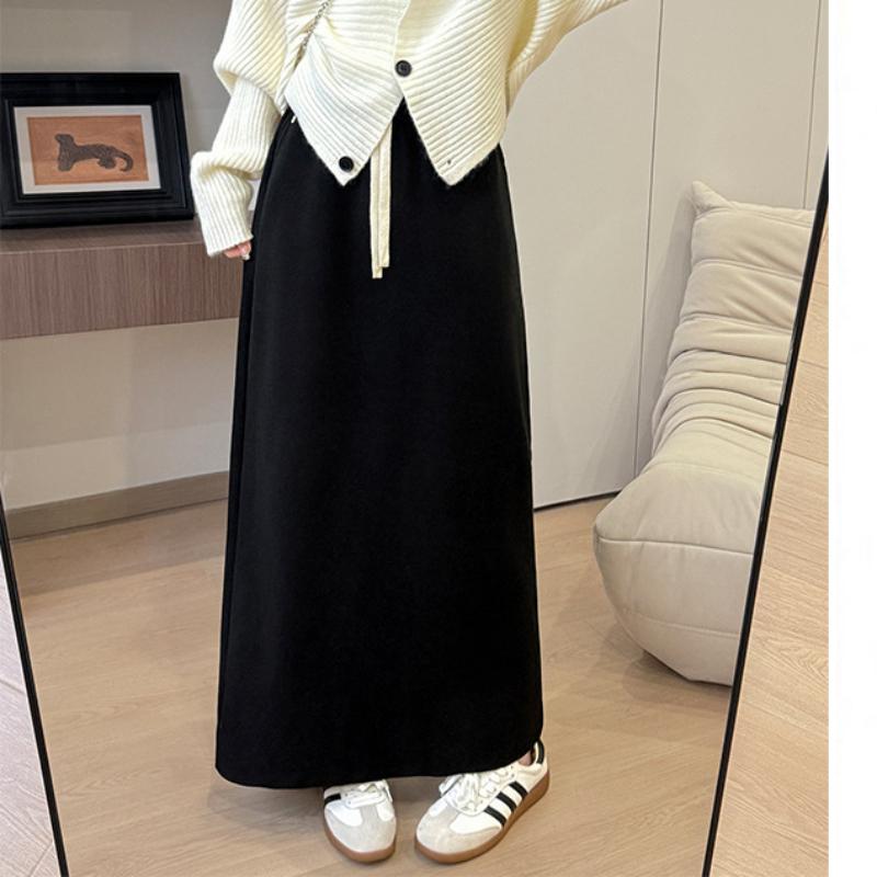 

Юбка на пуговицах-ракушках для женщин Летняя Новая Приталенная А-силуэта Юбка Свободного Кроя Со Шлицей Сзади Миди Прямая Юбка XL