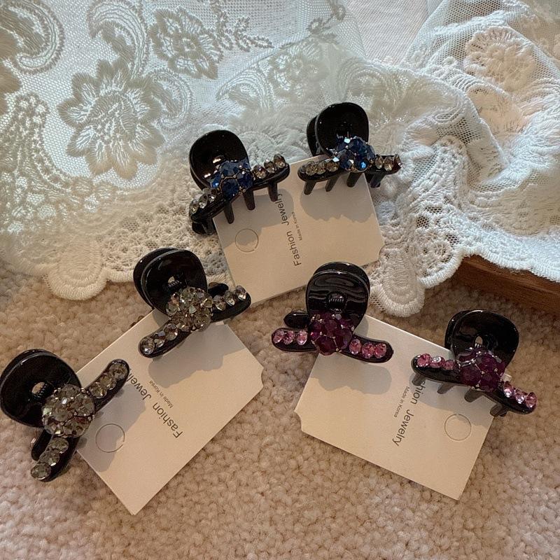 

Korean High-End Super Shiny Rhinestone Mini Hair Claw Clips, Pair Clips, Exquisite Fully Rhinestone Side Clips, Hair Clips
