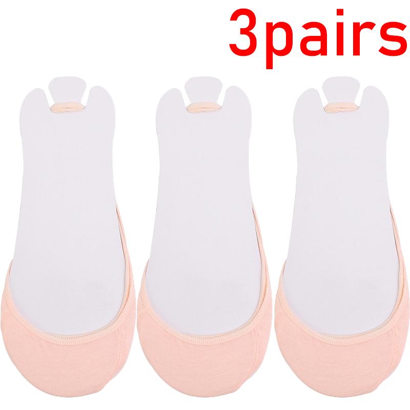 3Pairs Invisible Half-Palm Socks Women Summer Silicone Non-Slip Thin Boat Sox High Heels Shoes Antiskid Liner Half Feet Hosiery