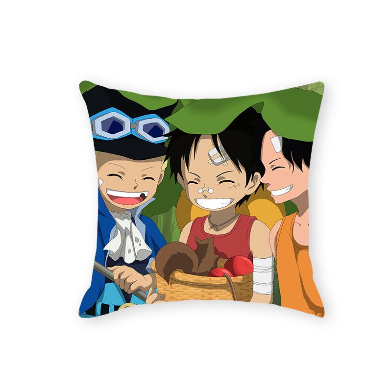 One Piece Anime Plush Pillow - Soft Cartoon Cushion for Sofa or Living Room
