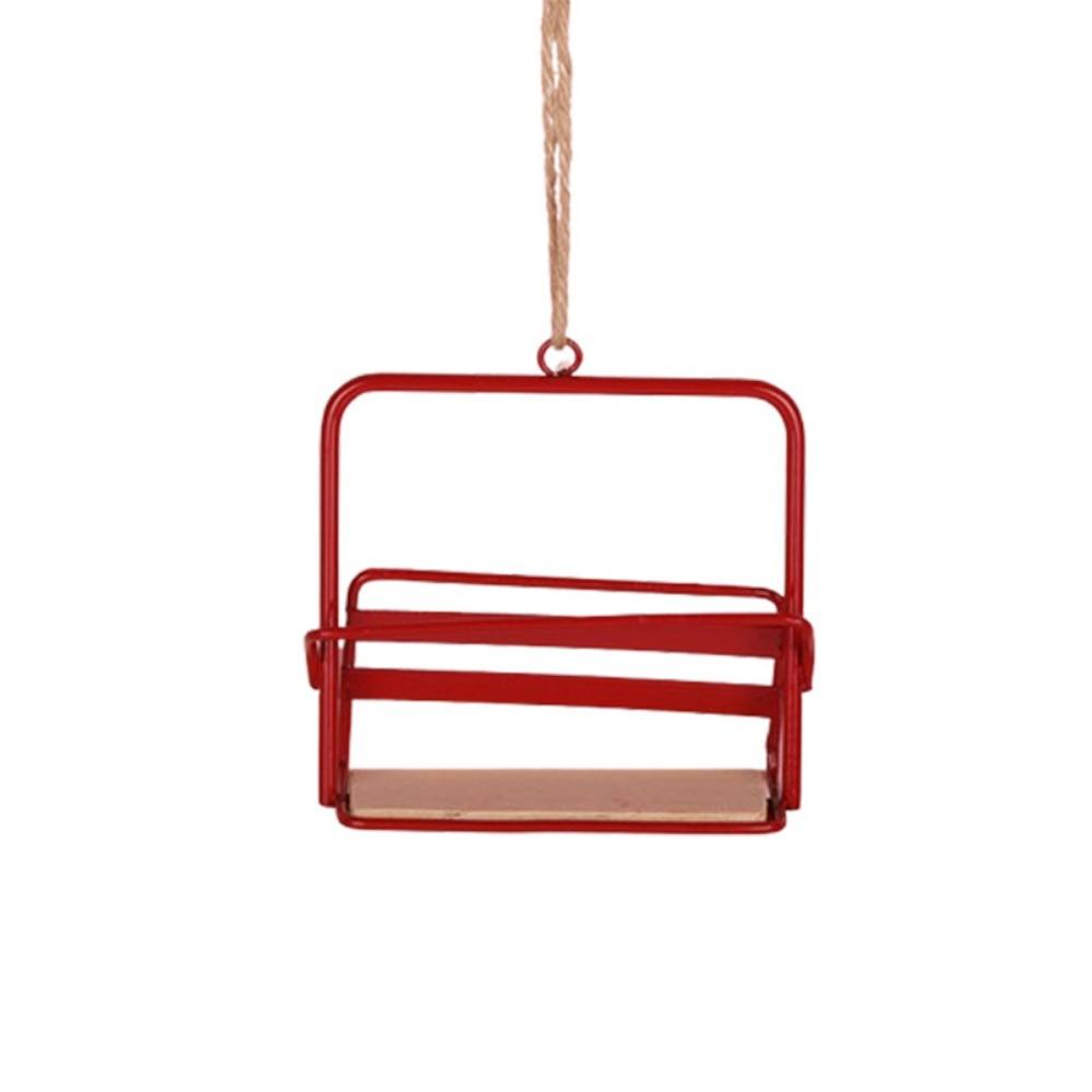 Red Green Dollhouse Chair-lift Decoration Christmas Hanging Pendant  Dollhouse Displays
