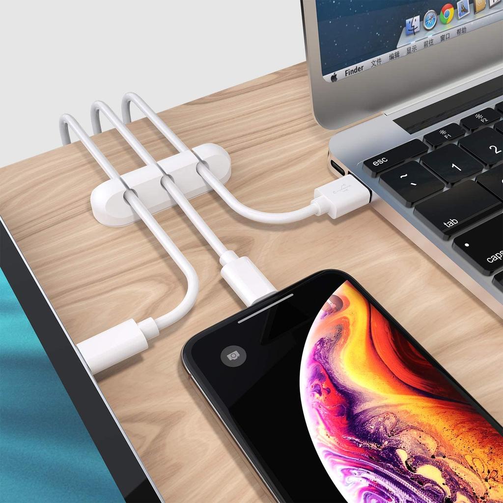 Cable Holder Clip Cable Management Organizer Clips Silicone Adhesive Desk Cable Clip For USB Charging Cable Mouse Line Holder