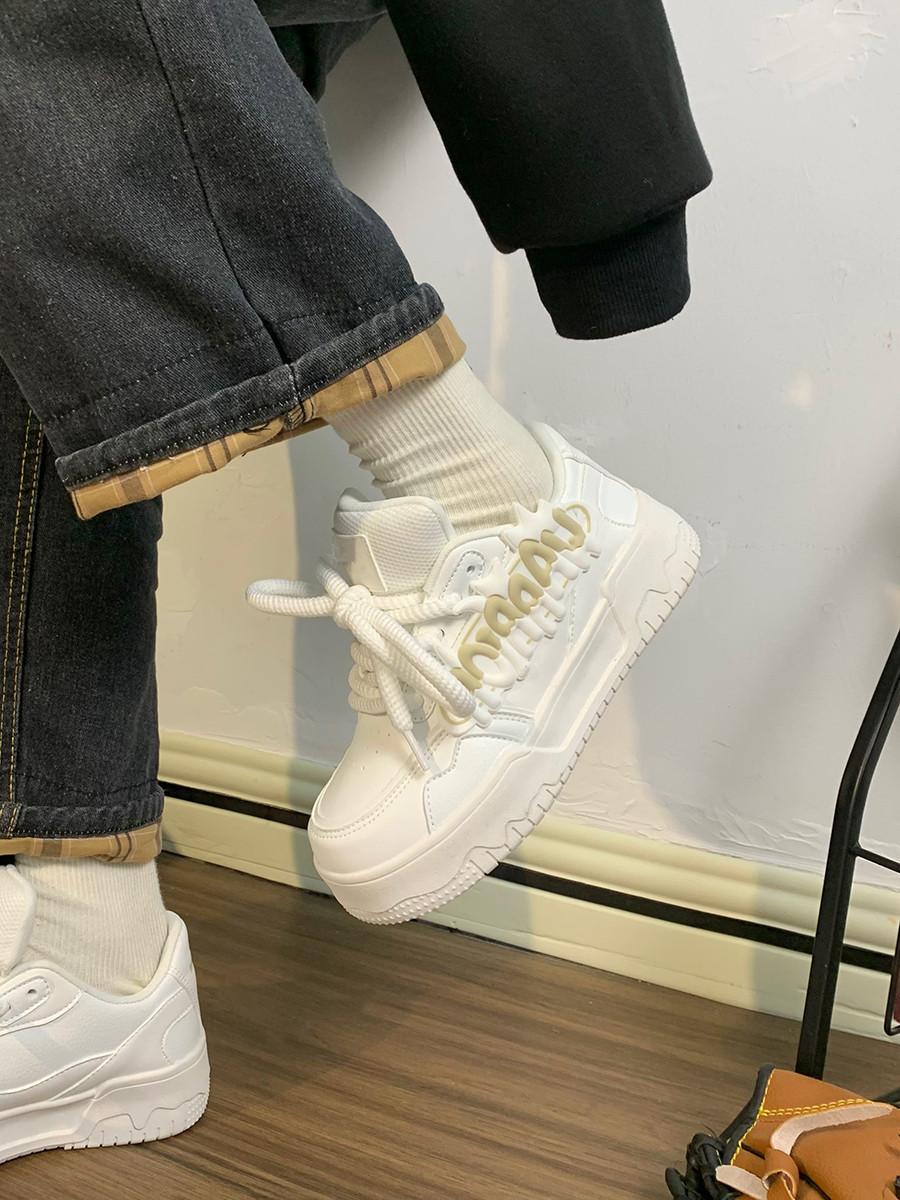 

Dopamine little white shoes women s thick-soled heightening women s shoes sports versatile breathable original milk fufu board shoes explosion 40