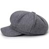 British Style Wide Brim Woolen Beret Hat Retro Artist Painter Newsboy Octagonal Cap Fashion Accessories