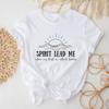 Christian T Shirt Faith TShirts Jesus Retro Shirt Boho Minimalist Inspirational Quotes Saying Spirit Lead Me Sun Waves Tees