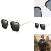 Tony Stark Sunglasses Men Square Metal Frame Vintage Style Uv400 Protection