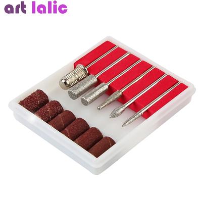12pcs Set Nail Drill Bits Nail File Cuticle Cutter Tips Clean Buff Sander Manicure Nail Sanding Bands DIY Manicure Tool