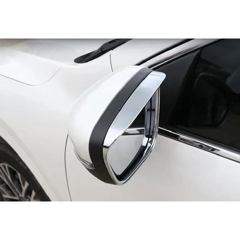 For Ford Escape     2024 Rear Rearview Side Glass Mirror Trim Frame Rain Shield Sun Visor Carbon Fiber 1 Pair