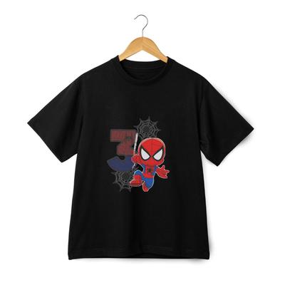Maglietta per il 3° Compleanno di Spider-Man – T-shirt da Supereroe con Grafica di Rete e Maschera