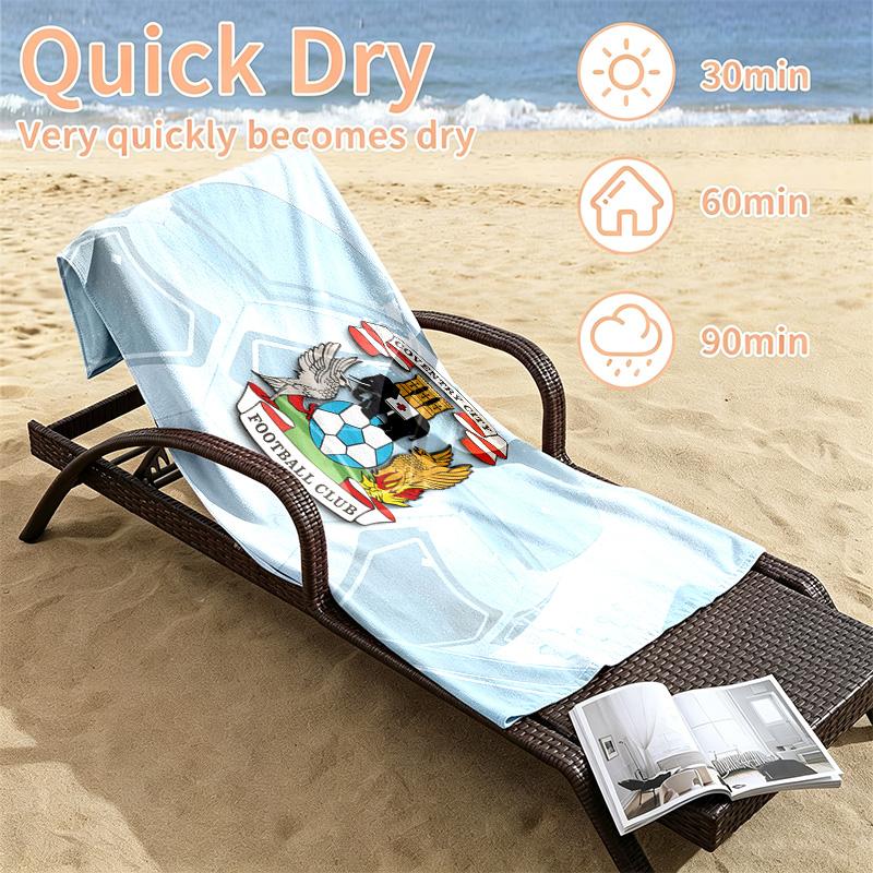 Coventry City F.C. Beach towels also serve as bath towels summer essential a musthave for the outdoors the beach and the pool