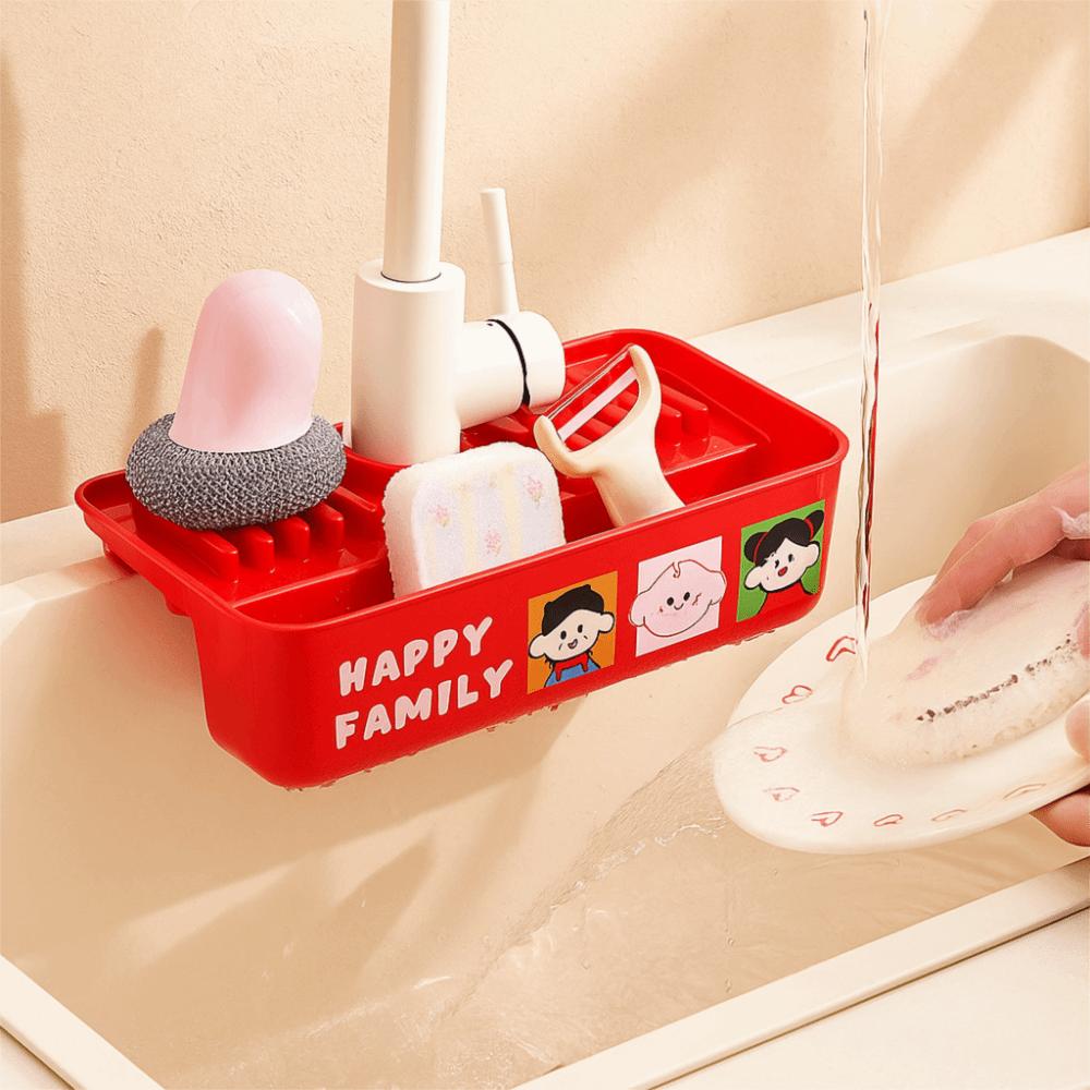 Dry-Wet Faucet Drain Rack Cartoon Drain Storage Box Anti Mold Faucet Storage Rack Home Use