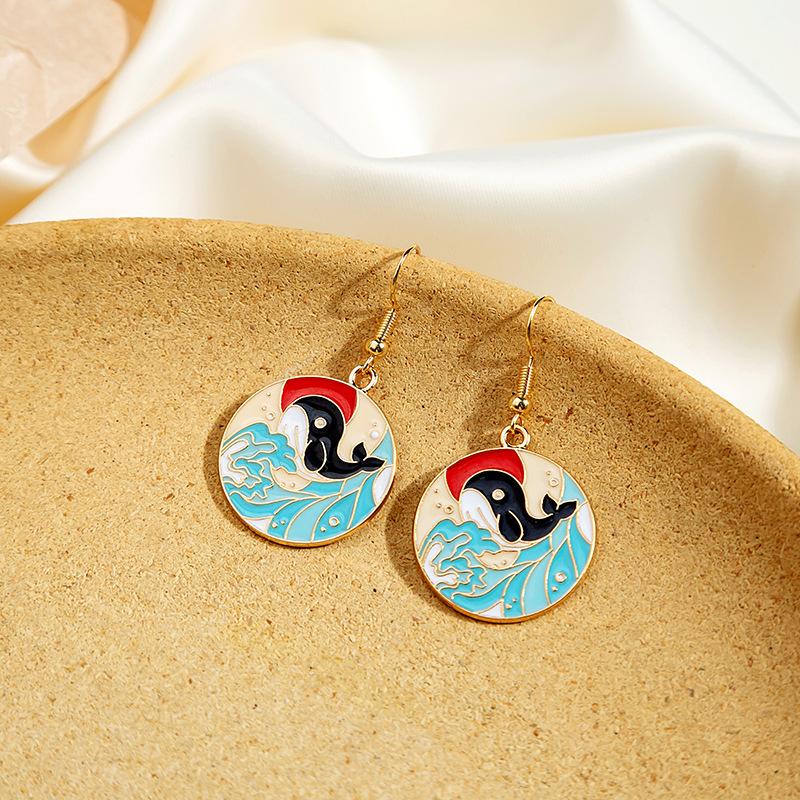 Vintage Cute Cartoon Animal Kitten Rabbit Panda Deer Earrings For Women Girls Zircon Sweet Moon Cat Squirrel Enamel Earrings