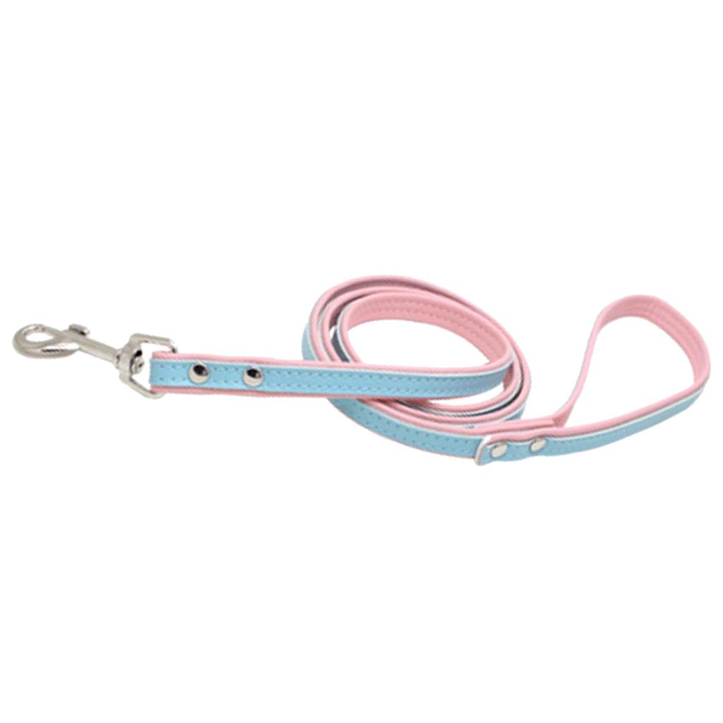 Pet Dog Puppy Leash Tape Cord Strong Leather Pink/Blue/Black/