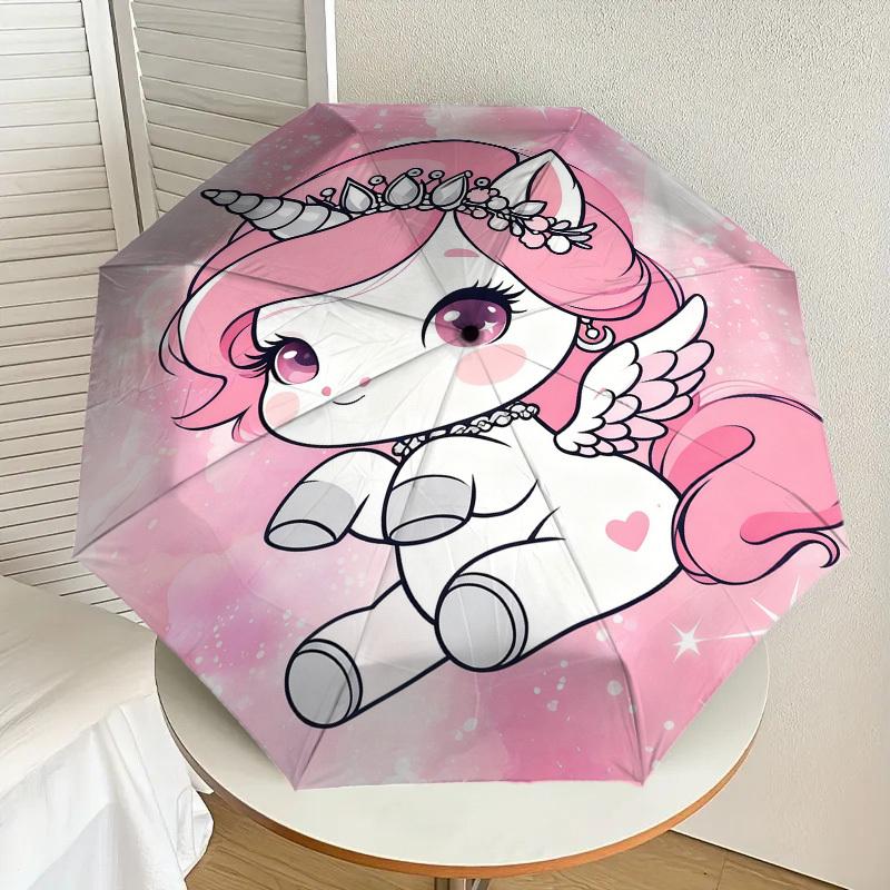 1pc Unicorn Princess Pattern Umbrella Design Automatic Opening and Closing Umbrella, High-quality Travel Umbrella,  c1128181