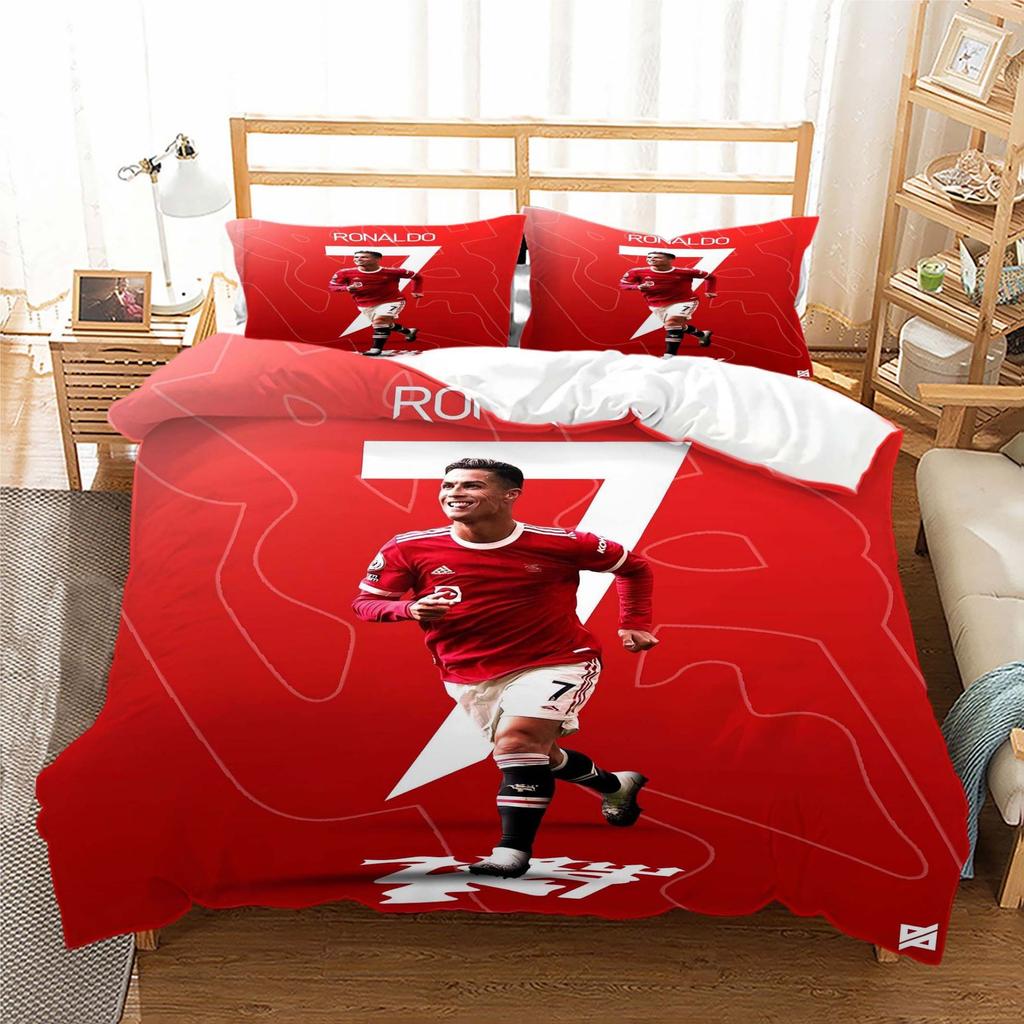 World Cup Star Printing Quilt Set Three-Piece, Digital Printing Three-Piece Set