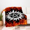 Supernatural Anti-Possession Symbol Phone WallpaperBlanket Flannel Throw Blanket for Sofa, Bed, Travel, Camping, Office, Couch, Chair, And B