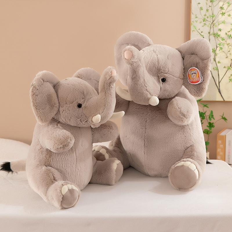 Simulation vica babe elephant plush toy children soothing doll zoo souvenir home throw pillow