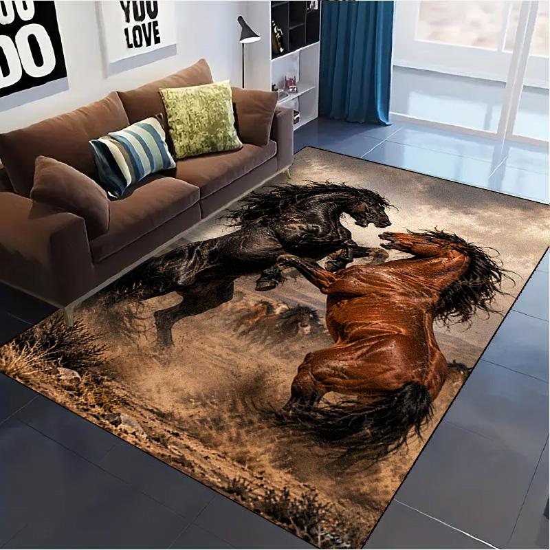 Horse Carpet Rug for Living Room Bedroom Home Sofa Decoration,Kids play Non-slip Floor Mat