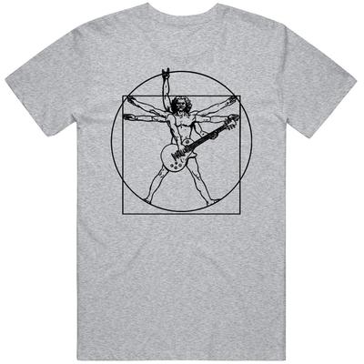 Vitruvian Guitarist Leonardo Da Vinci Guitar Music Funny T-Shirt Tee Gift New