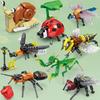 Insect and Bug Building Blocks Toys Beetle Mantis Bee Snail Block Insects Set for Children's Brain Game Puzzle Toy Animals Gift
