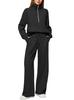 2025 Women's Oversized Half-Zip Sweatshirt and Wide-Leg Pants Set for Autumn/Winter