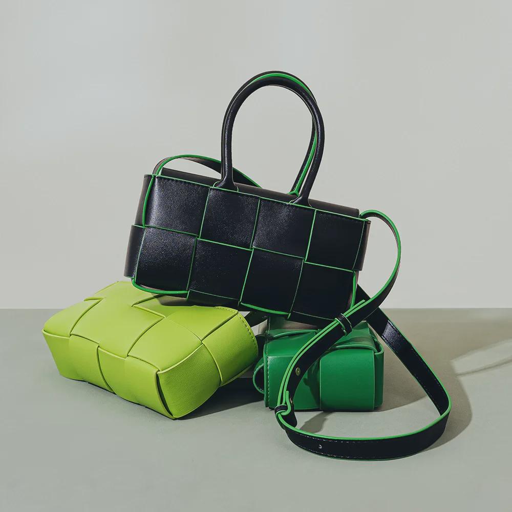 Korean Genuine Leather Woven Handbag - Stylish, High-End Crossbody & Tote for Women