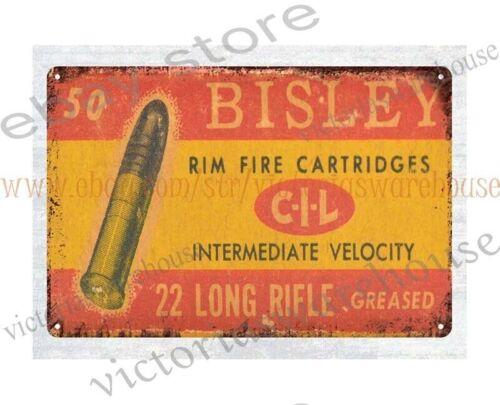

1950s CIL Bisley 22 LR ammo long rifle hunting metal tin sign plaque wall art aluminum 20x30cm