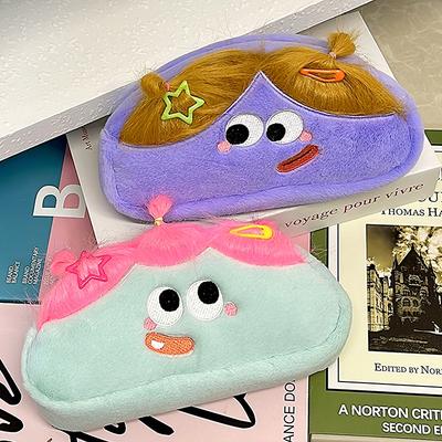 Kawaii Plush Pen Pouch Large Capacity Pencil Case Funny Stationery Storage Bags Cosmetic Pouch Packing Supplies Student Gifts