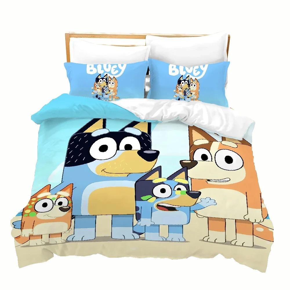 Tilpasset Tegneserie B-Blueys Bandit Chilli Dynetrekk Putetrekk Sengetøy Sett Voksen Gutt Jente Soverom Barn Enkelt Dobbelt