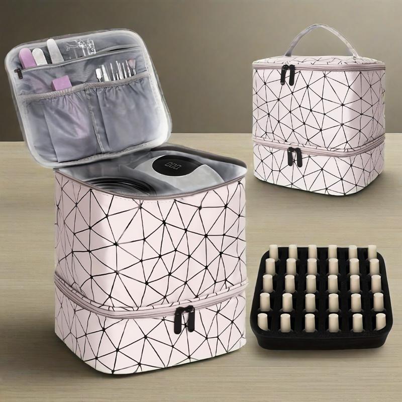 Large-capacity cosmetic bag PVC portable female bag nail polish storage bag