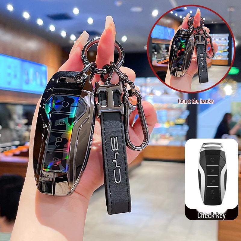 BYD Key Case for Song Plus, Qin DMi, Han EV, Dolphin, Seagull - Metal Buckle Full Coverage Accessories