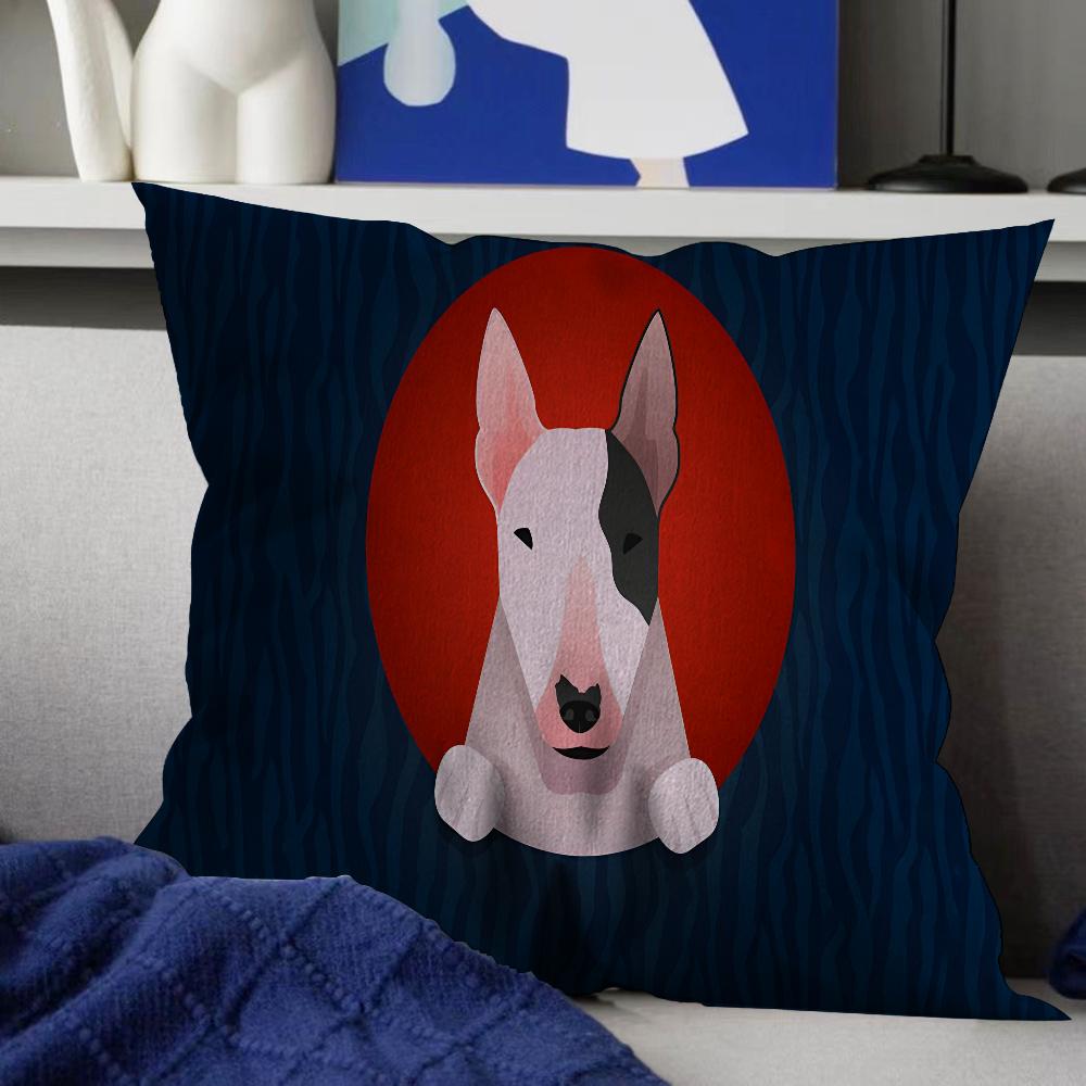 English Bull Terrier Dog Cushion Cover Inches Farmhouse Decor Home Throw Pillow Covers for Couch Decorations