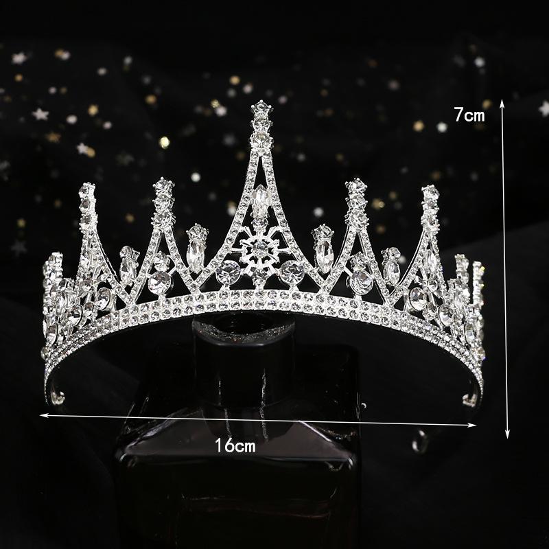 Bridal Jewelry Birthday Flowers Queen Crown Wedding Dress Headdress Korean Rhinestone Headband Crown Adult Performance Hair Accessories