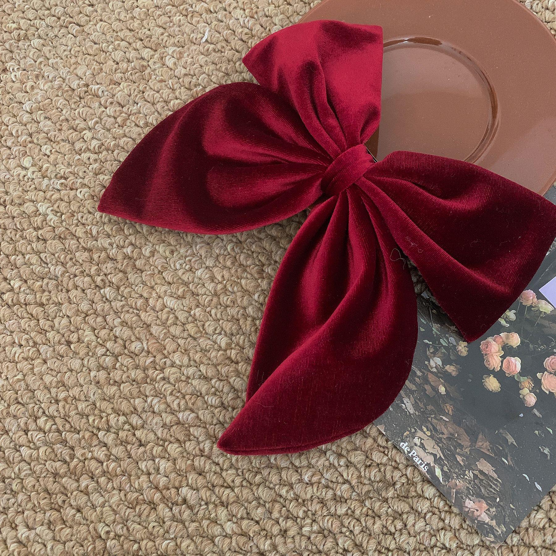 

Корейская бархатная заколка-бантик — элегантная заколка для челки для женщин и девочек