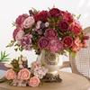 Artificial Flowers Silk Hydrangea Peony Outdoor UV Protection Wreath Wedding Garden Party Home Bonsai Decoration Diy Scrapbooks