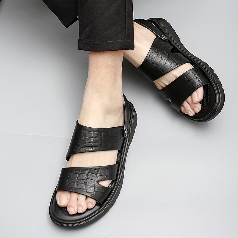 Sandals Men Summer Peep-toe Youth Beach Shoes office work Dual-use Beach Slippers Non-slip Men's Sandals outdoor Mens Shoes