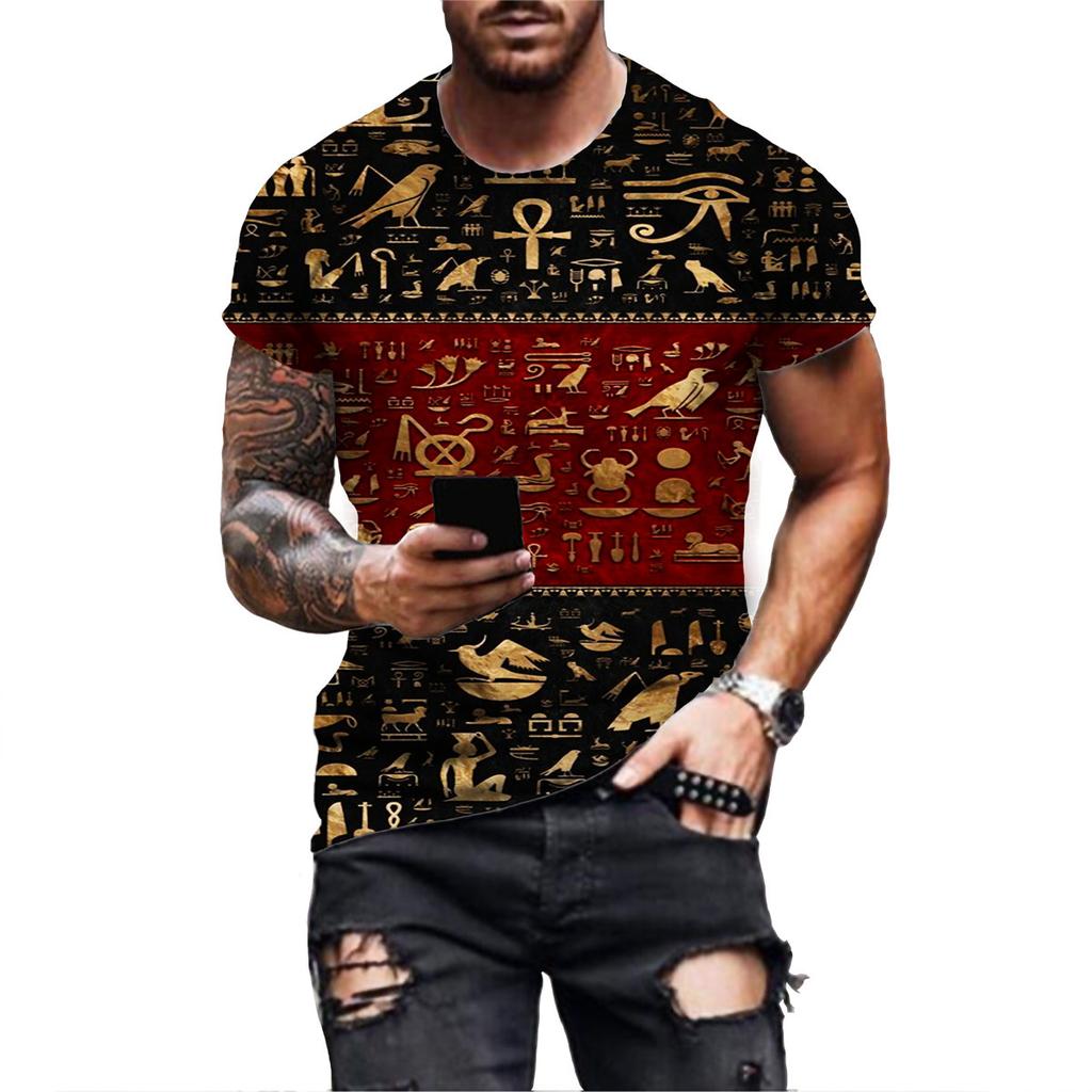 T-Shirts der altägyptischen Kunst Gott Auge Ägyptens 3D-Druck Herren Damen Neu Kurzarm T-Shirt Harajuku Y2k Oberteile Tees Kinderkleidung
