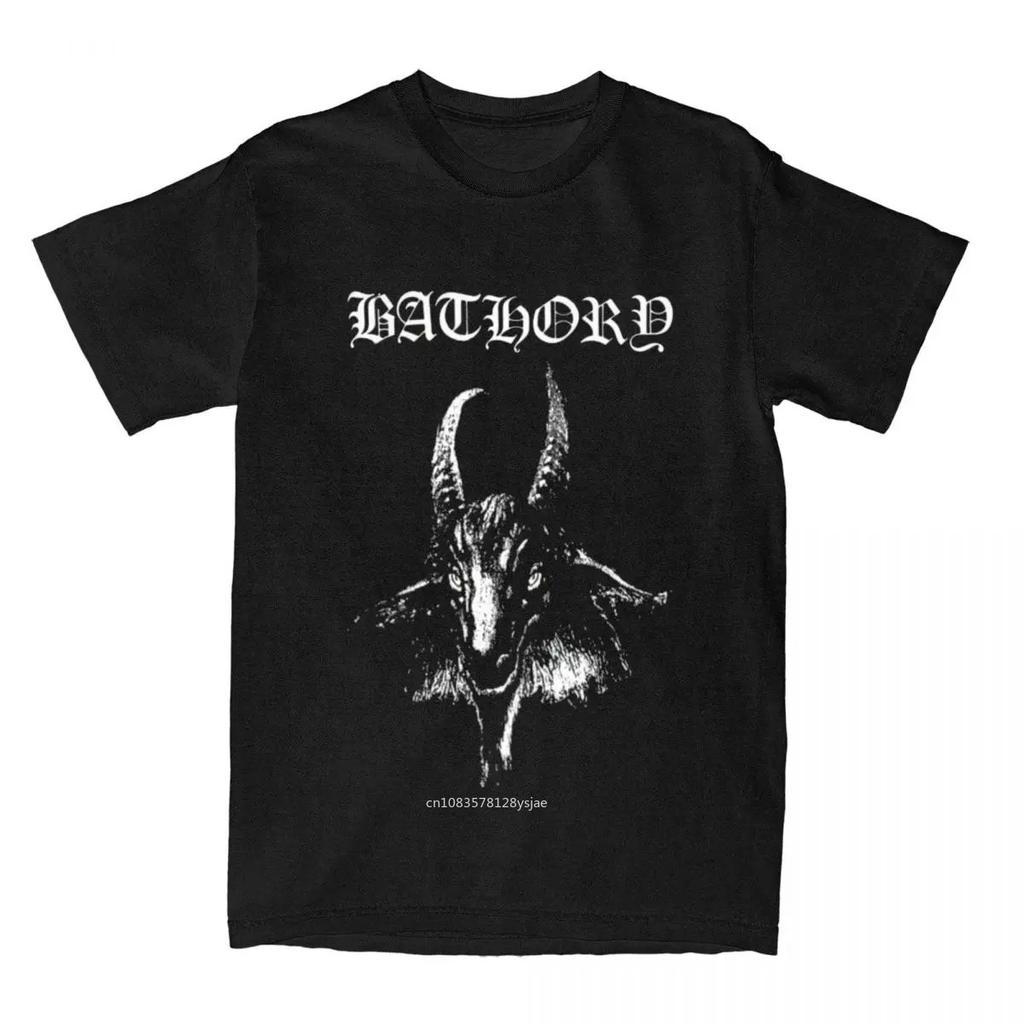 Men Women Bathory Black Metal T Shirt Summer Vintage Pure Cotton O-Neck Short Sleeve Streetwear Large Size T Shirt