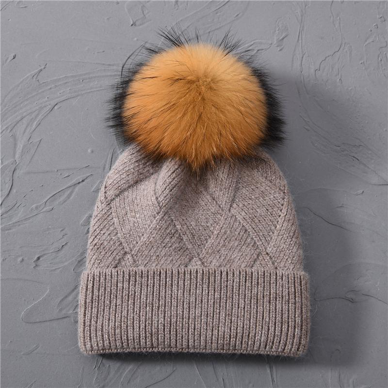 Jxwatcher Beanie Hats Solid Color Luxury Thick Warm Soft Women Check Block Outdoor Ski Winter Wool Cashmere Custom Woven Beanie One Size коричневый