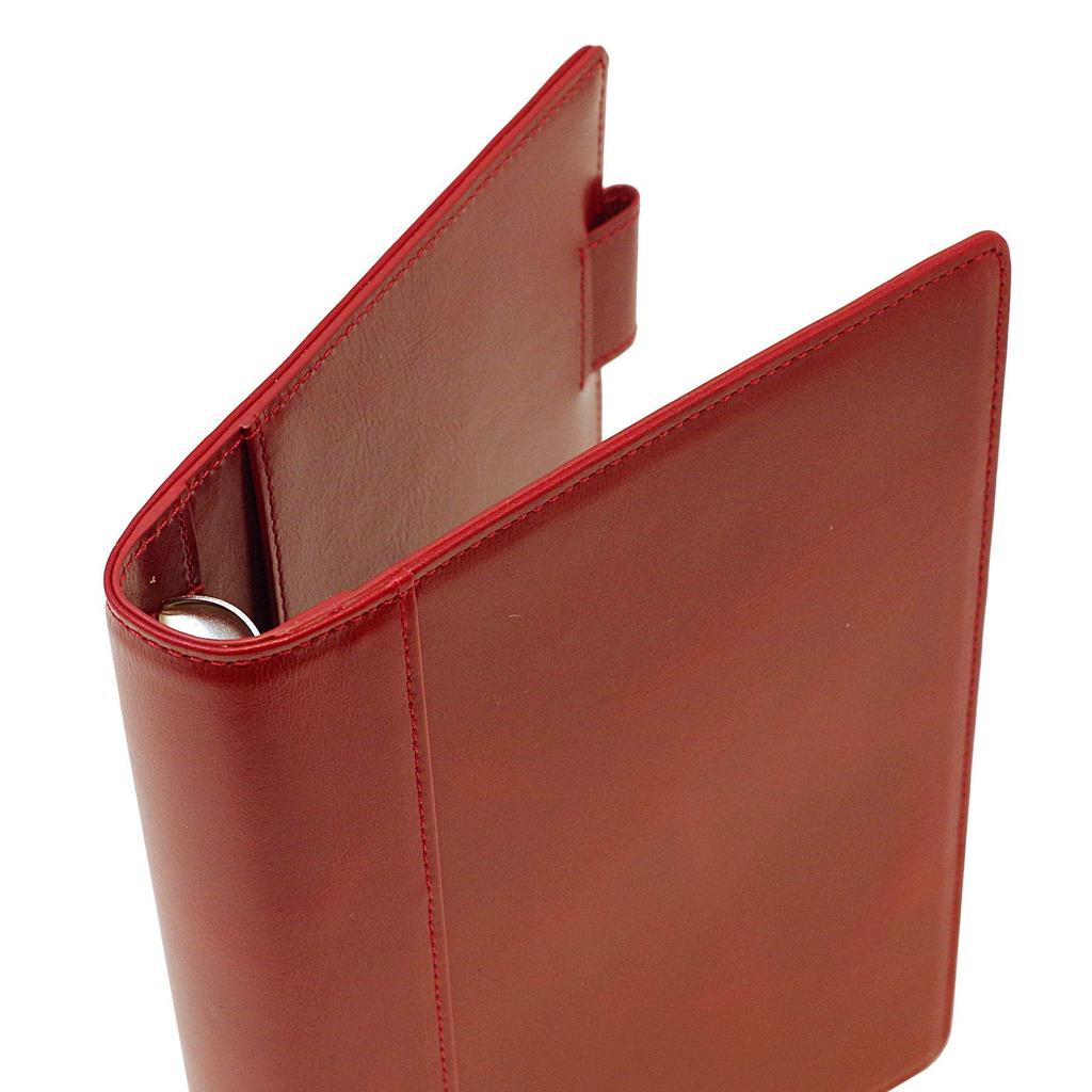 Franklin Planner Ordner aus glänzendem Leder, Kompaktformat, 20 mm, Rot, 64821
