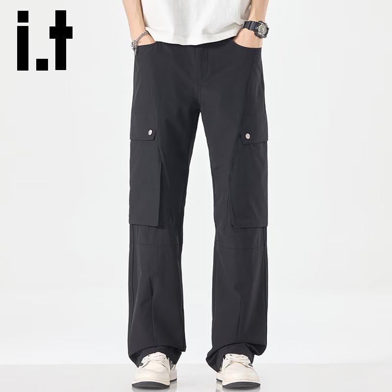 izzue it Men's Ice Silk Straight Cargo Pants