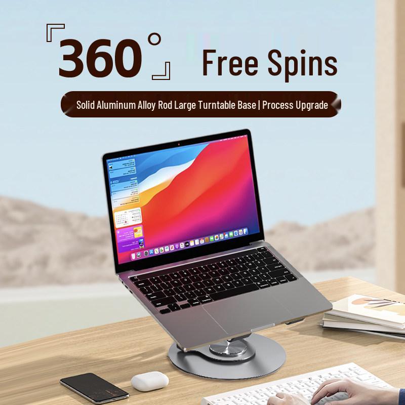 Foldable Metal Laptop & Tablet Stand with 360° Rotation and Double Rod Support