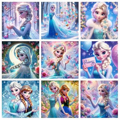 Prinses Elsa Anna Diamant Schilderen Nieuwe Volledige Diamant Frozen Serie Slaapkamer Decoratie Diamant Borduurwerk Materiaal Pak